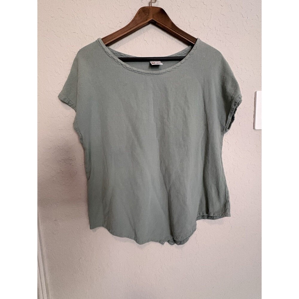 Oh My Gauze! Womens Shirt Top Sz 2 Large Lagenlook Oversized Relaxed- Pls Read
